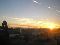 [Oakland's Ship Port from BART on approach to West Oakland]