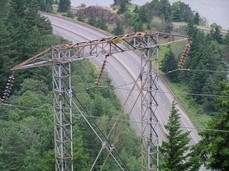 [Detail of Power Tower and I-84 at a Cockeyed Angle]
