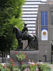 [Horse in the park at Portland State]