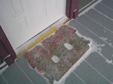 [Snow-Encrusted Door Mat]