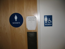 [Ignored Sign on Women's Bathroom, CS Building]