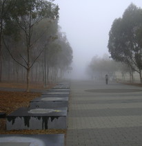[Fog Along Library Walk, UCSD]