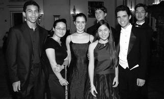 [Orchestra Ball, 12/14/2000. Nick, Cleo, Natalie, Woodley, Melissa, Greg, Darrick]